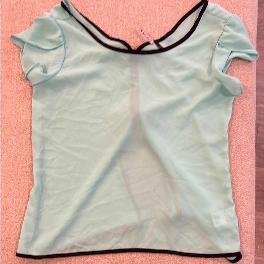 HeartSoul Green Fitted Cap Sleeve Blouse